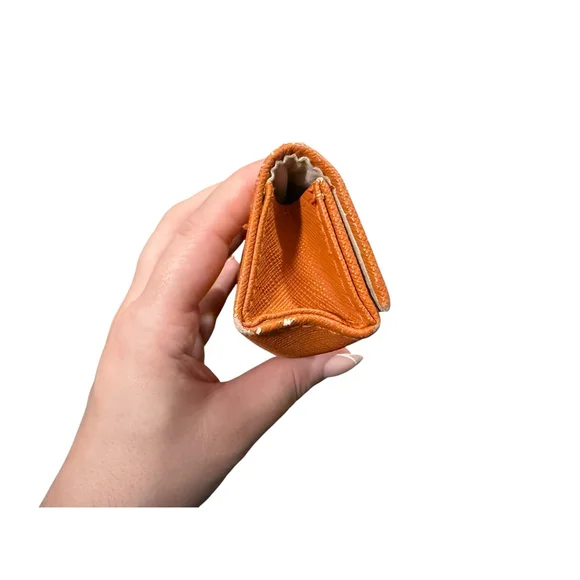 Tory Burch Glasses Case Small Magnetic Snap Close Orange - Picture 7 of 9